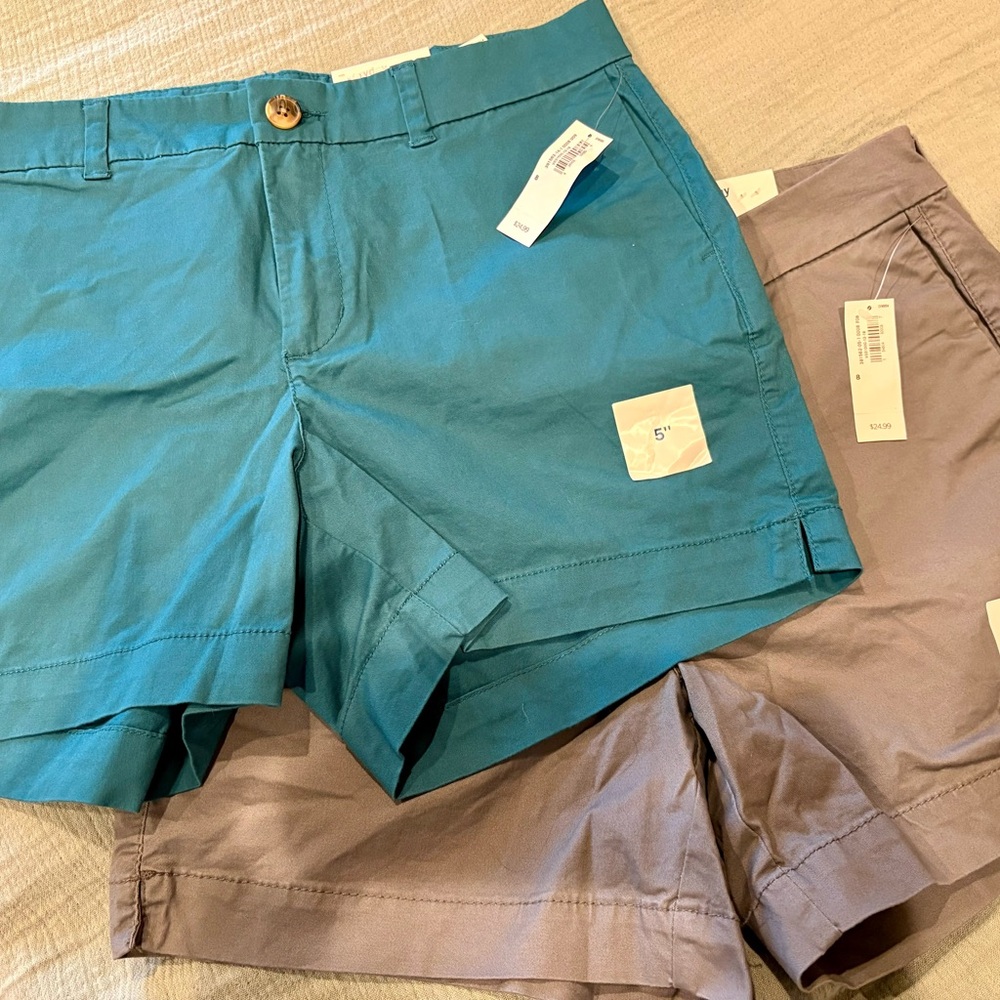 Old Navy Teal and Beige Women's Bermudas